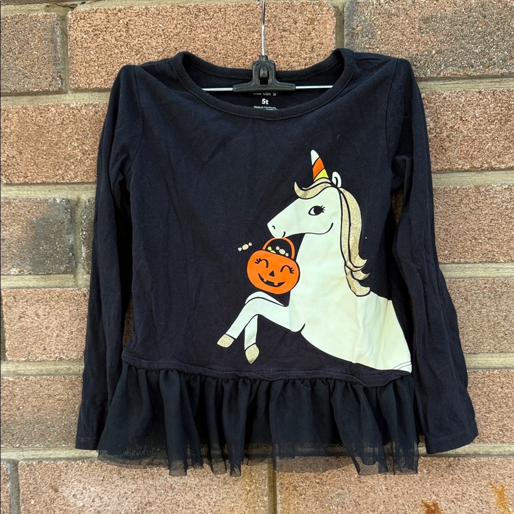Carter's Black Long Sleeve Unicorn Tee Size 5T